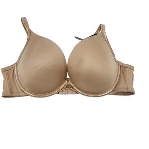 Cacique Smooth Boost Plunge Full Coverage Back Clasp Nylon Nude Bra Size 42C